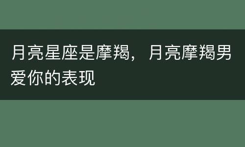 月亮星座是摩羯，月亮摩羯男爱你的表现