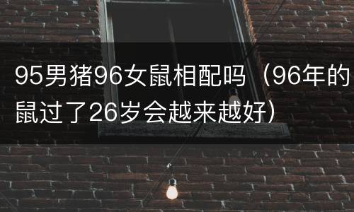 95男猪96女鼠相配吗（96年的鼠过了26岁会越来越好）
