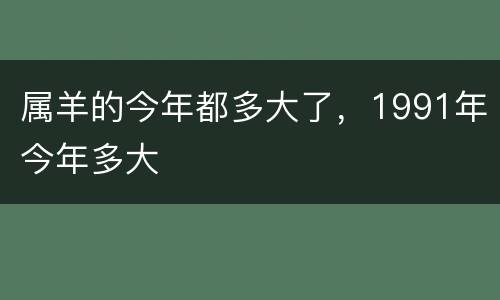 属羊的今年都多大了，1991年今年多大