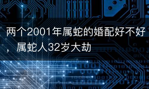 两个2001年属蛇的婚配好不好，属蛇人32岁大劫