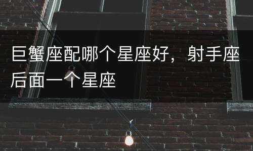 巨蟹座配哪个星座好，射手座后面一个星座