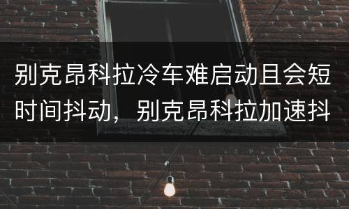别克昂科拉冷车难启动且会短时间抖动，别克昂科拉加速抖动怎么回事