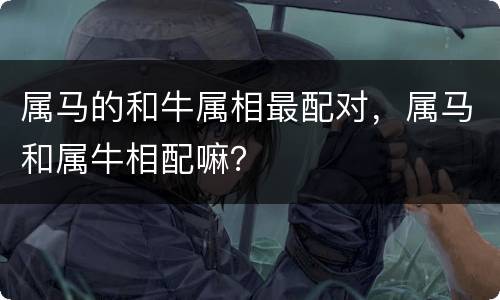 属马的和牛属相最配对，属马和属牛相配嘛？