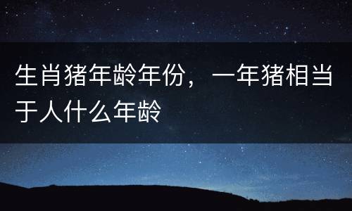 生肖猪年龄年份，一年猪相当于人什么年龄