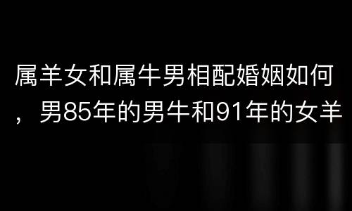 属羊女和属牛男相配婚姻如何，男85年的男牛和91年的女羊