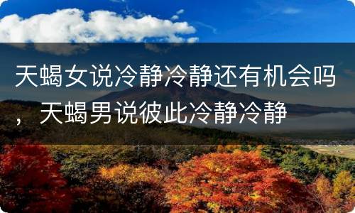 天蝎女说冷静冷静还有机会吗，天蝎男说彼此冷静冷静