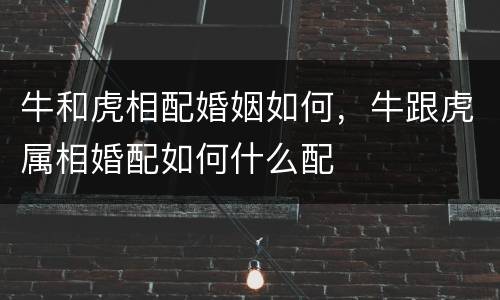 牛和虎相配婚姻如何，牛跟虎属相婚配如何什么配