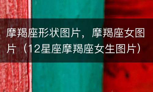 摩羯座形状图片，摩羯座女图片（12星座摩羯座女生图片）