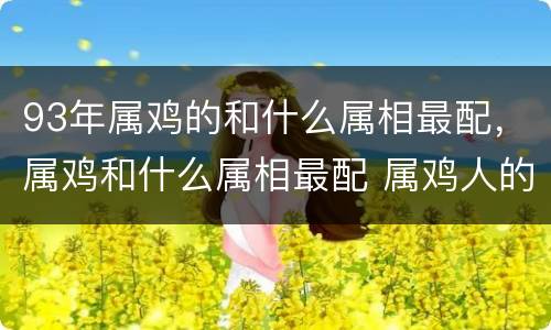 93年属鸡的和什么属相最配，属鸡和什么属相最配 属鸡人的婚姻