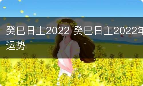 癸巳日主2022 癸巳日主2022年运势