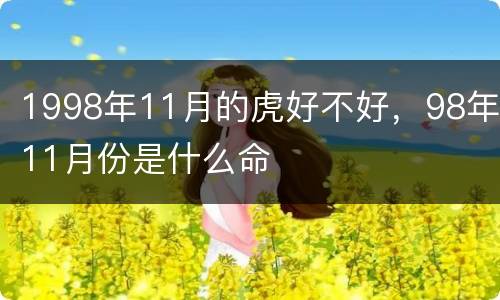 1998年11月的虎好不好，98年11月份是什么命