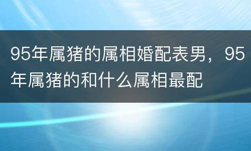 95年属猪的属相婚配表男，95年属猪的和什么属相最配