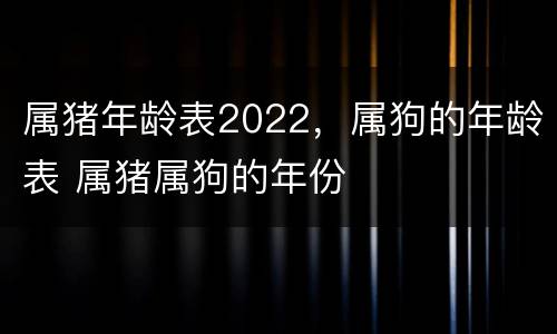 属猪年龄表2022，属狗的年龄表 属猪属狗的年份