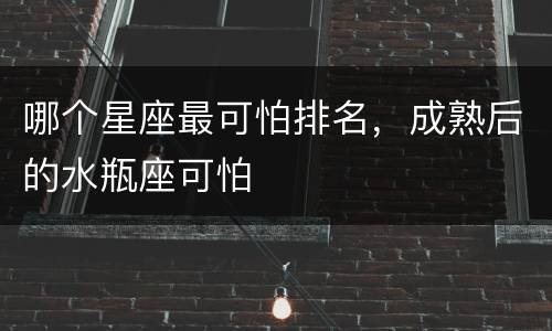 哪个星座最可怕排名，成熟后的水瓶座可怕