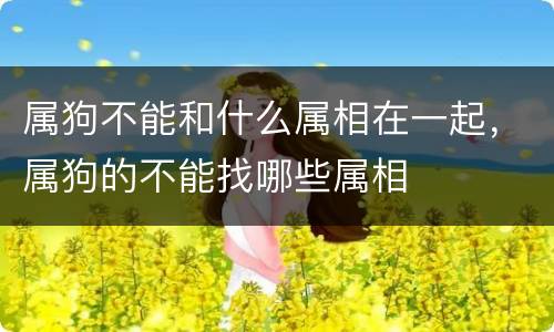 属狗不能和什么属相在一起，属狗的不能找哪些属相