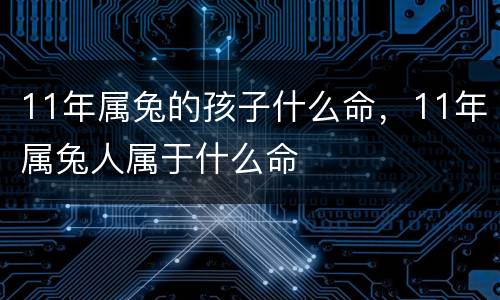 11年属兔的孩子什么命，11年属兔人属于什么命