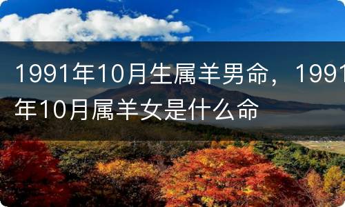 1991年10月生属羊男命，1991年10月属羊女是什么命