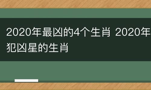 2020年最凶的4个生肖 2020年犯凶星的生肖