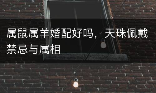 属鼠属羊婚配好吗，天珠佩戴禁忌与属相
