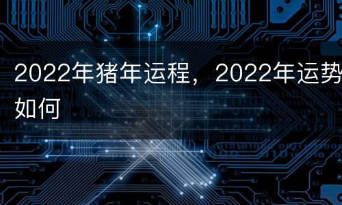 2022年猪年运程，2022年运势如何