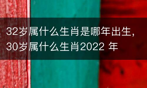 32岁属什么生肖是哪年出生，30岁属什么生肖2022 年