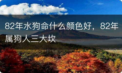 82年水狗命什么颜色好，82年属狗人三大坎