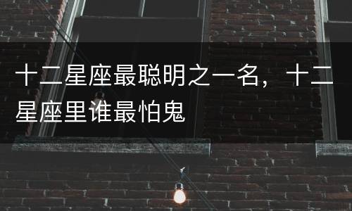 十二星座最聪明之一名，十二星座里谁最怕鬼