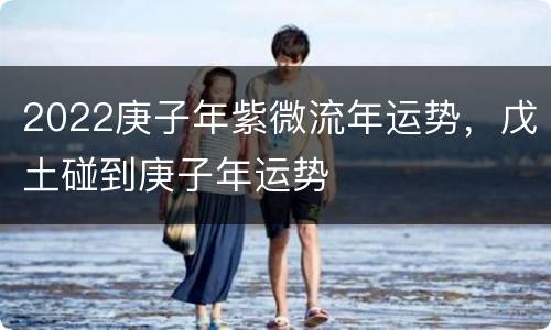 2022庚子年紫微流年运势，戊土碰到庚子年运势