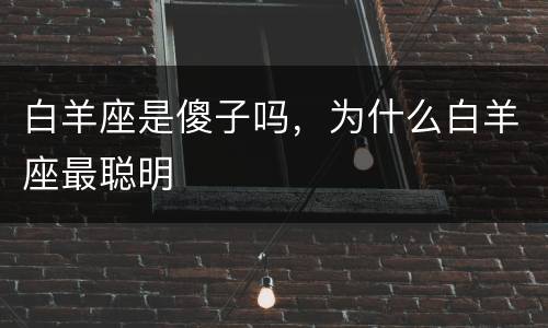 白羊座是傻子吗，为什么白羊座最聪明