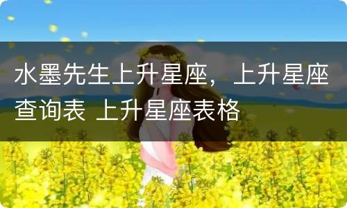 水墨先生上升星座，上升星座查询表 上升星座表格