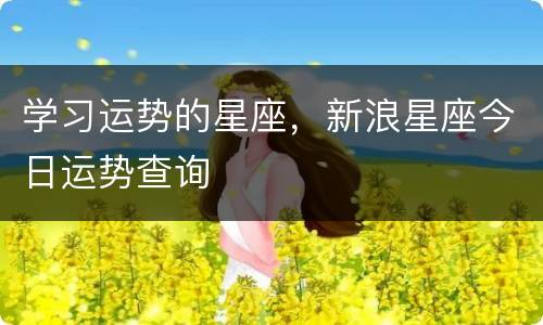 学习运势的星座，新浪星座今日运势查询
