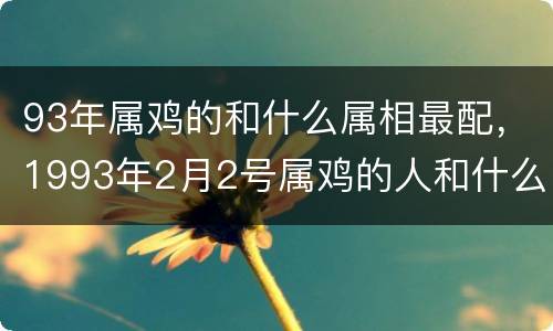 93年属鸡的和什么属相最配，1993年2月2号属鸡的人和什么