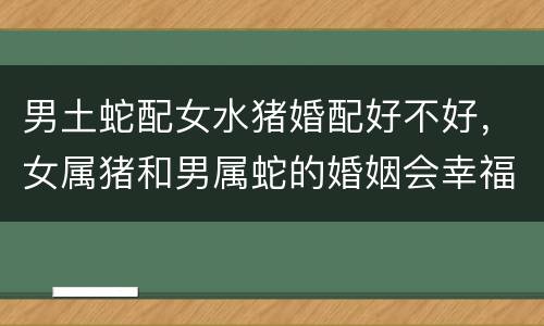 男土蛇配女水猪婚配好不好，女属猪和男属蛇的婚姻会幸福吗?