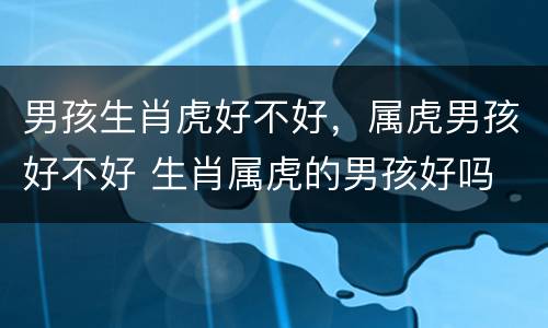男孩生肖虎好不好，属虎男孩好不好 生肖属虎的男孩好吗