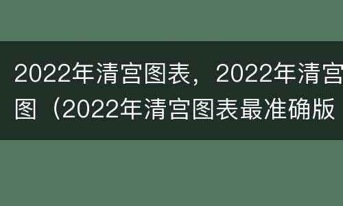 2022年清宫图表，2022年清宫图（2022年清宫图表最准确版）