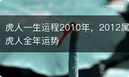 虎人一生运程2010年，2012属虎人全年运势