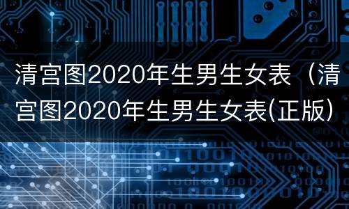 清宫图2020年生男生女表（清宫图2020年生男生女表(正版）