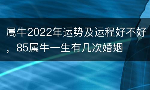 属牛2022年运势及运程好不好，85属牛一生有几次婚姻