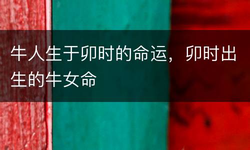 牛人生于卯时的命运，卯时出生的牛女命
