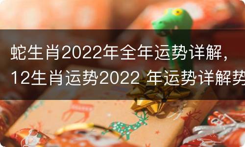 蛇生肖2022年全年运势详解，12生肖运势2022 年运势详解势详解