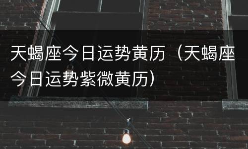 天蝎座今日运势黄历（天蝎座今日运势紫微黄历）