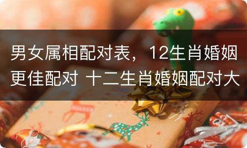 男女属相配对表，12生肖婚姻更佳配对 十二生肖婚姻配对大全表