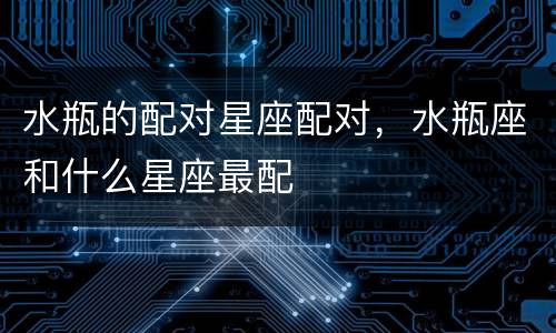 水瓶的配对星座配对，水瓶座和什么星座最配