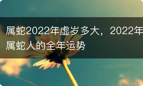 属蛇2022年虚岁多大，2022年属蛇人的全年运势