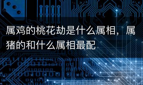 属鸡的桃花劫是什么属相，属猪的和什么属相最配