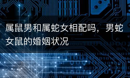 属鼠男和属蛇女相配吗，男蛇女鼠的婚姻状况