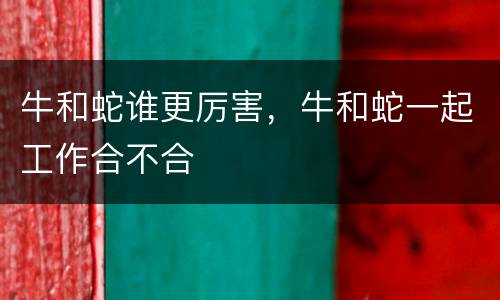 牛和蛇谁更厉害，牛和蛇一起工作合不合