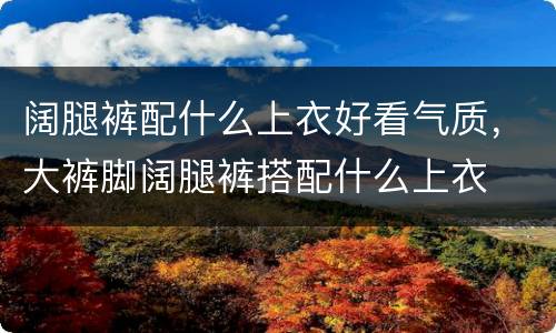 阔腿裤配什么上衣好看气质，大裤脚阔腿裤搭配什么上衣