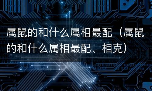 属鼠的和什么属相最配（属鼠的和什么属相最配、相克）