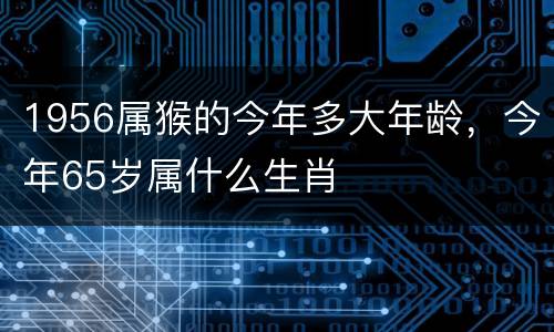 1956属猴的今年多大年龄，今年65岁属什么生肖